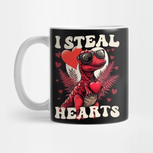 I Steal Hearts Dinosaur Valentine's Day Mug